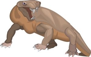 Ancient animal with Open Mouth vector art