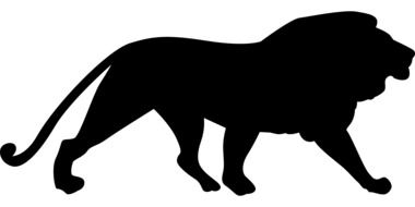 black silhouette of a lion