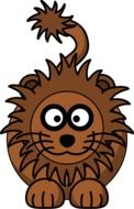 funny brown lion as a graphic image