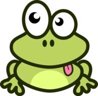 Clipart,picture of green frog with pink tongue