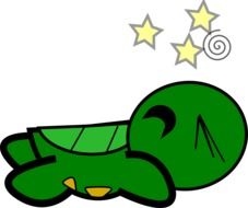 painted sleeping green turtle