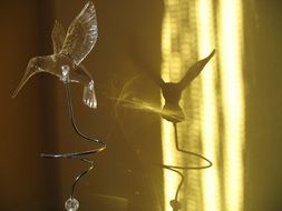 transparent hummingbird figurine