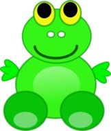 painted green frog