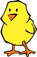 Colorful drawing of the baby chicken clipart