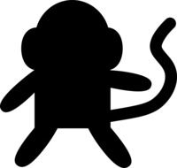 Clipart of Monkey silhouette