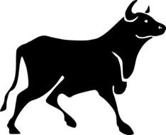 Clipart of bull Silhouette