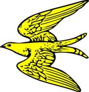 drawing of a yellow bird of prey