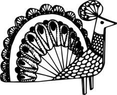 decorative peacock as a graphic image