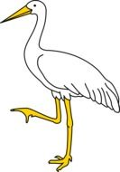 Black, white and yellow Bird Stock drawing