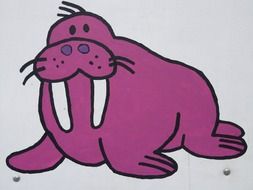 painted pink sea lion
