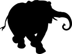 silhouette of an elephant on the run