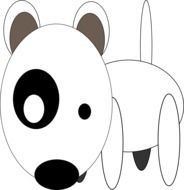 painted colorful hound dog at white background