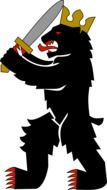 drawing a bear in the crown and with a sword