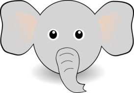 graphic image of the head of a gray little elephant