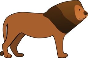 drawn brown lion