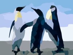 abstract image of penguins