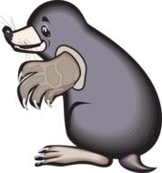 cartoon earthy gray mole