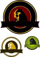 set of colorful Logo with Gorilla