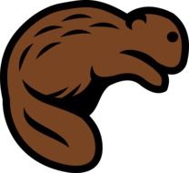 drawing of a brown beaver on a white background