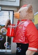 toy bear with soap bubbles
