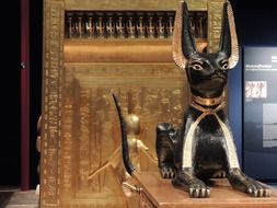 gilded Sacred Cat figure at Memorial, Egypt