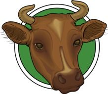painted brown cow head