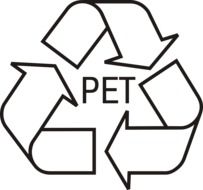 black and white recycling logo