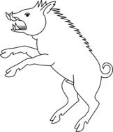 wild boar drawing on a white background