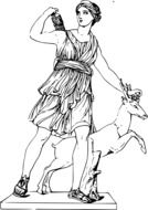 attractive Goddess Greek drawing