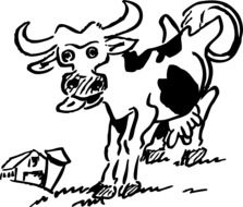 Cow Farm cartoon comic drawing
