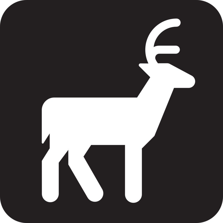 sign of a deer on the black background
