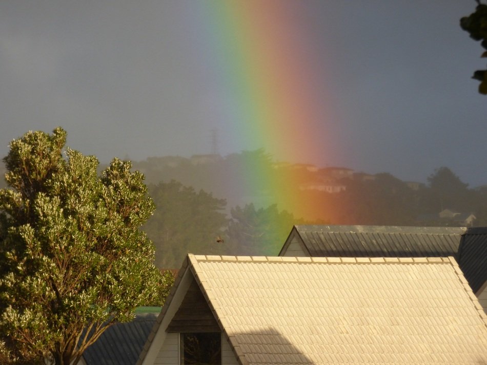 rainbow over the roofs