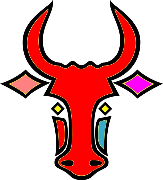 Colorful Bull face