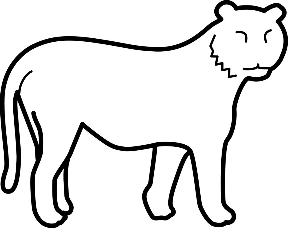 Ä°llustration of colourless Tiger without stripes
