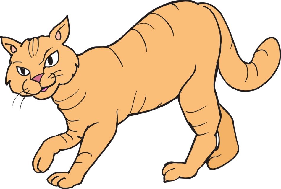 painted red cat on the prowl
