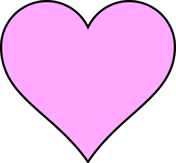 Pink Heart Outline Clip Art free image download