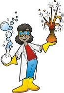 Clipart of Science woman