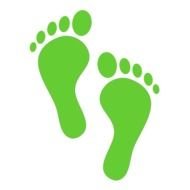 Clip art of green Walking Footprints