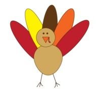 color Turkey Clip Art drawing