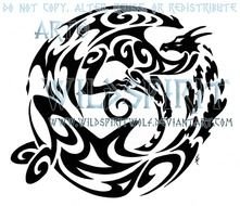 Dragon Fire And Water Tattoos