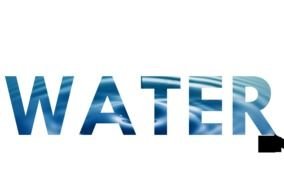 lettering water on the black background