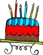 birthday cake with candles as a graphic image