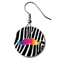 painted one striped earring