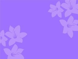 purple banner with lily buds
