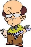 Clip art of cartoon Bald Man