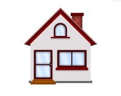 painted white house with red roof