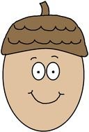 face Acorn Clip Art drawing