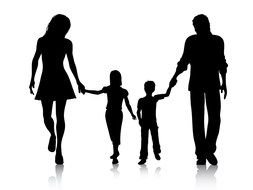 Family walkingClip Art drawing