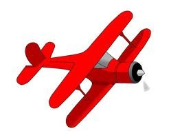 Red cartoon airplane clipart