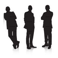 Black silhouettes of the standing men clipart